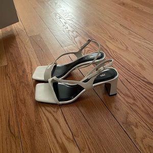 White Zara heels worn once